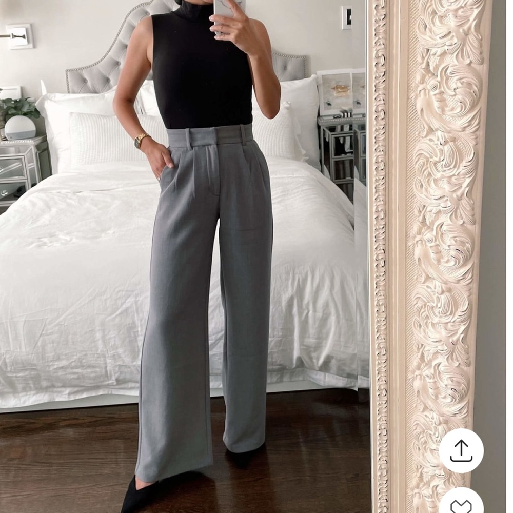 NWT Abercrombie Tailored Wide Leg Pants Grey